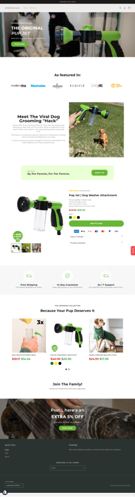 shopify one product store design